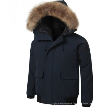 High Quality Women′s Winter Fashion Fur Hooded Goose Down Jacket